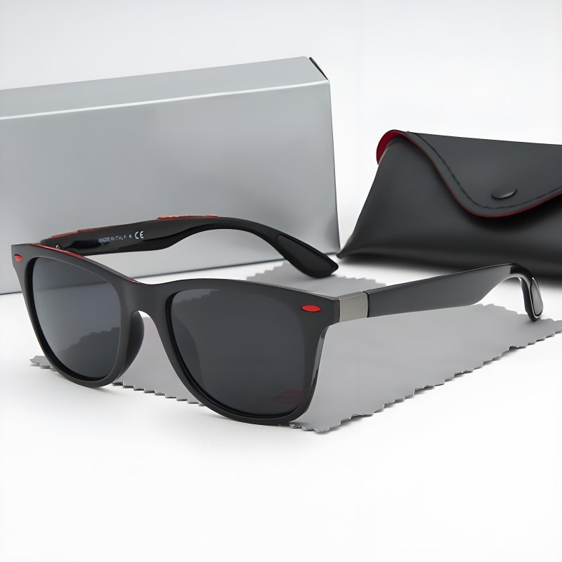 POLICE Men's Cycling Sunglasses Men's Sunglasses High-end Sunglasses Black Frame with Grey Lenses UV Lenses - Image 1